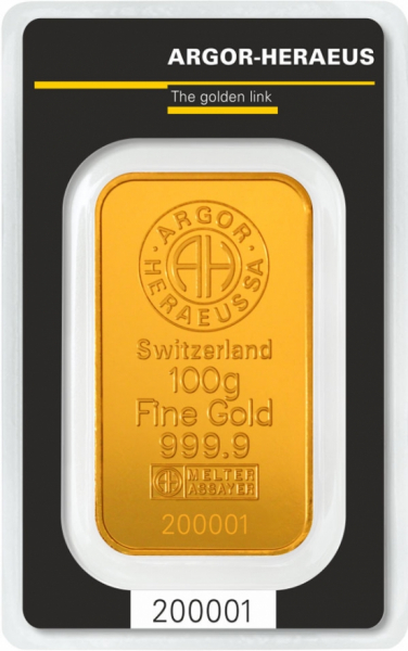 100 Gramm Goldbarren